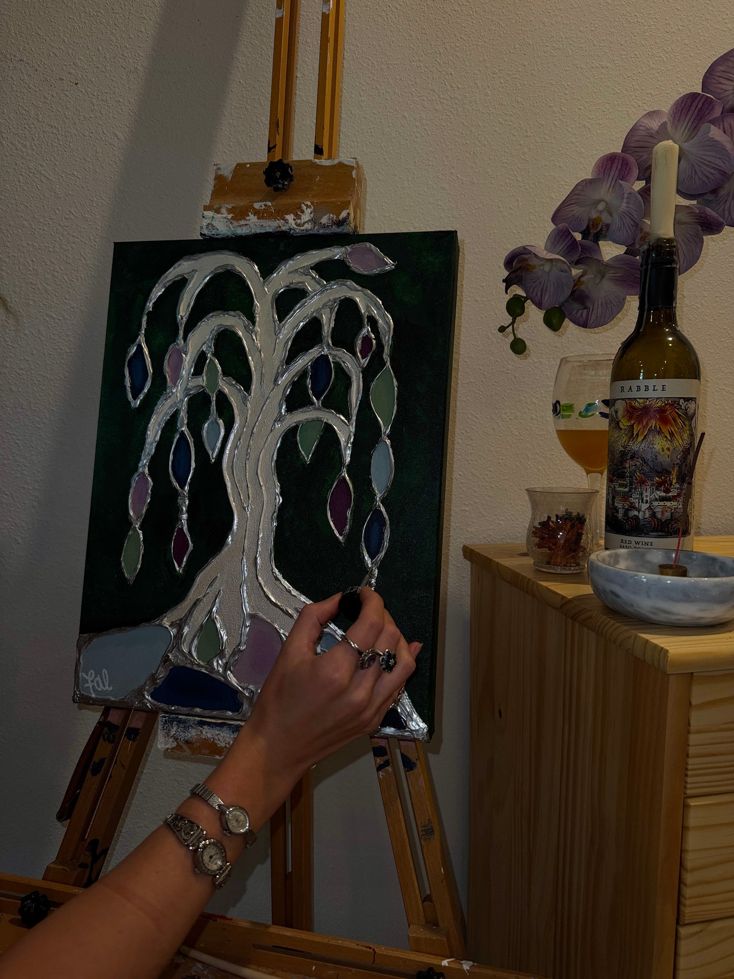 “Willow” Mixed Media On Canvas 12x14in