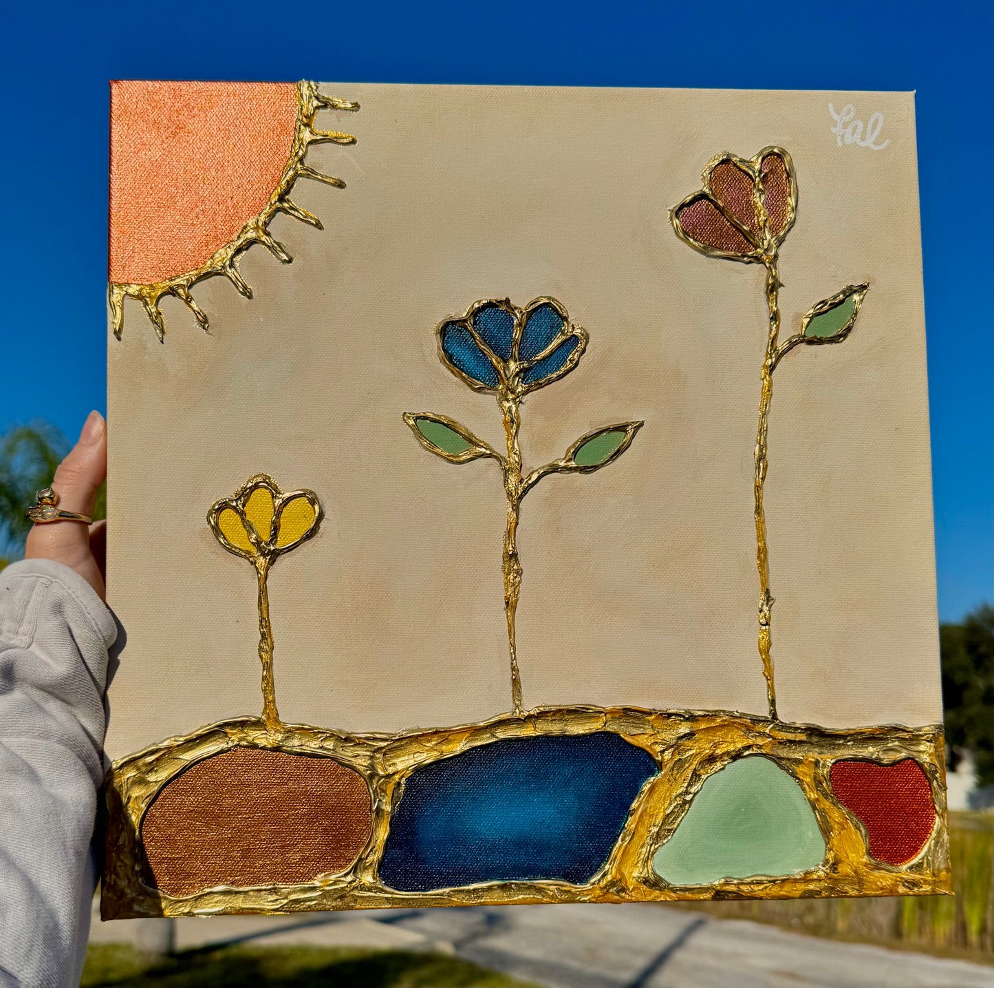 “Emergent” Mixed Media On Canvas 14x14in