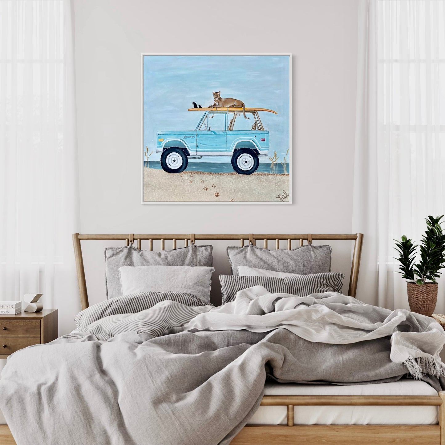 “Bronco Beach Panther” Acrylic On Canvas 36x36in