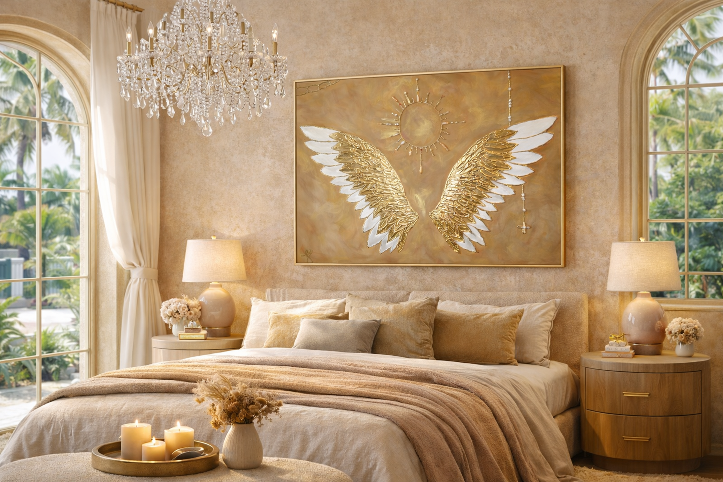 “Golden Guardian” Mixed Media On Canvas 48x36in