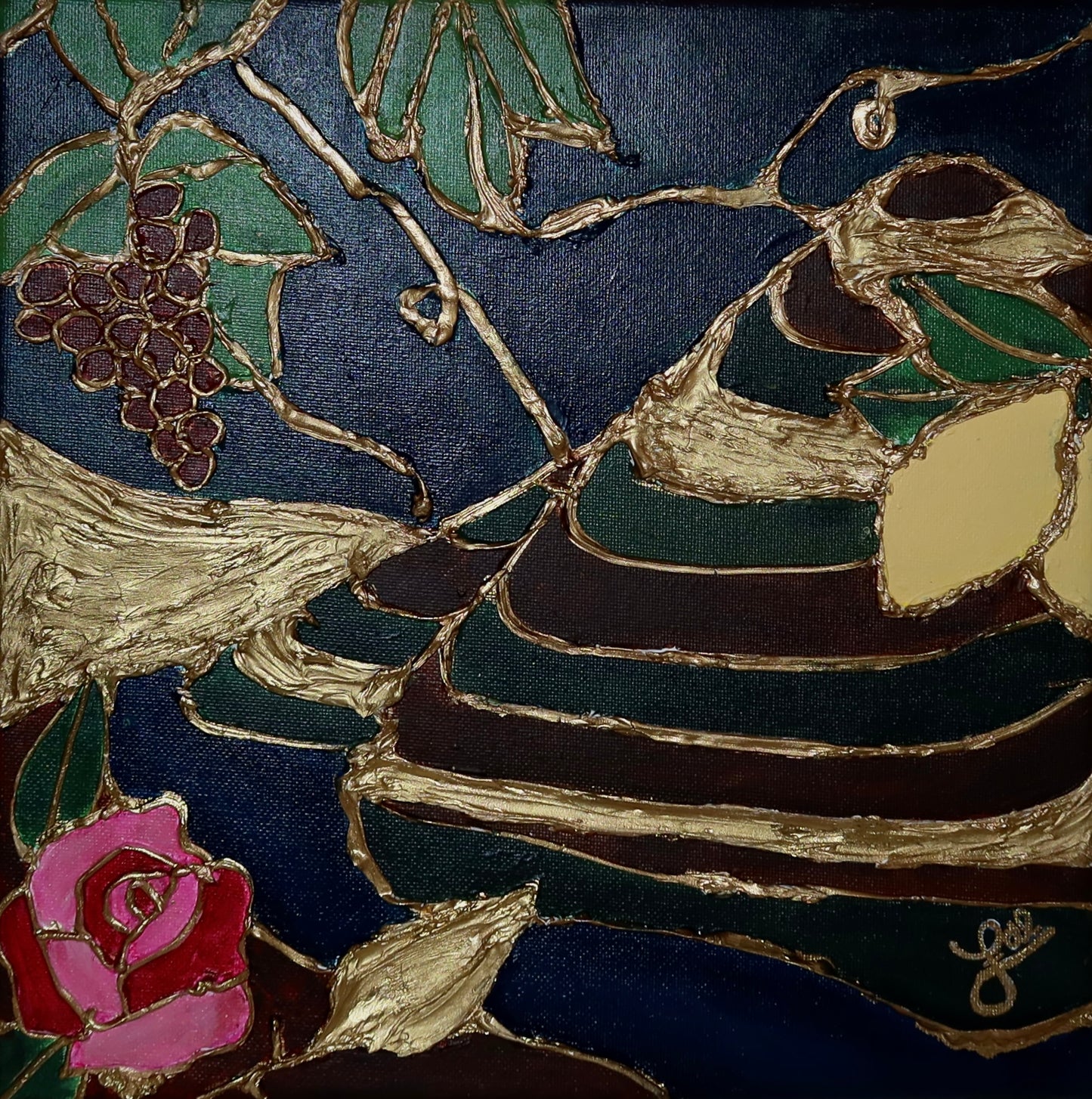 “Douro Valley” Mixed Media On Canvas 12x12in