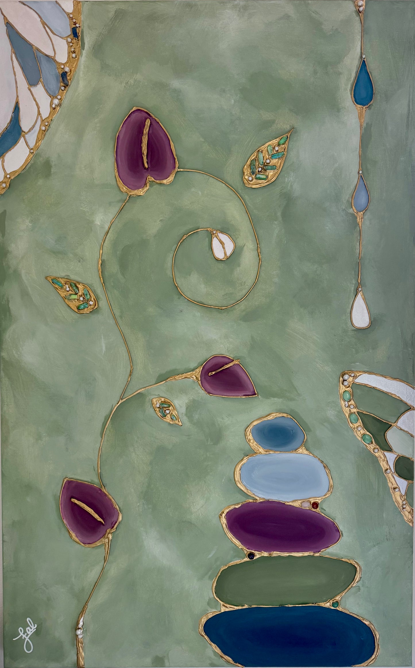 “Secret Garden” Mixed Media On Canvas 30x48in