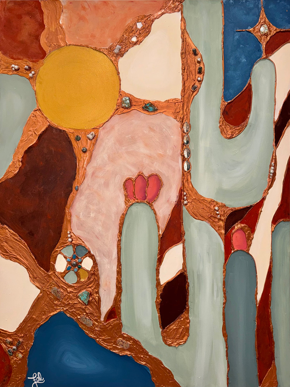 “Saguaro Solstice” Mixed Media On Canvas 36x48”