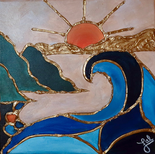 “Madeira Island” Mixed Media On Canvas 12x12in