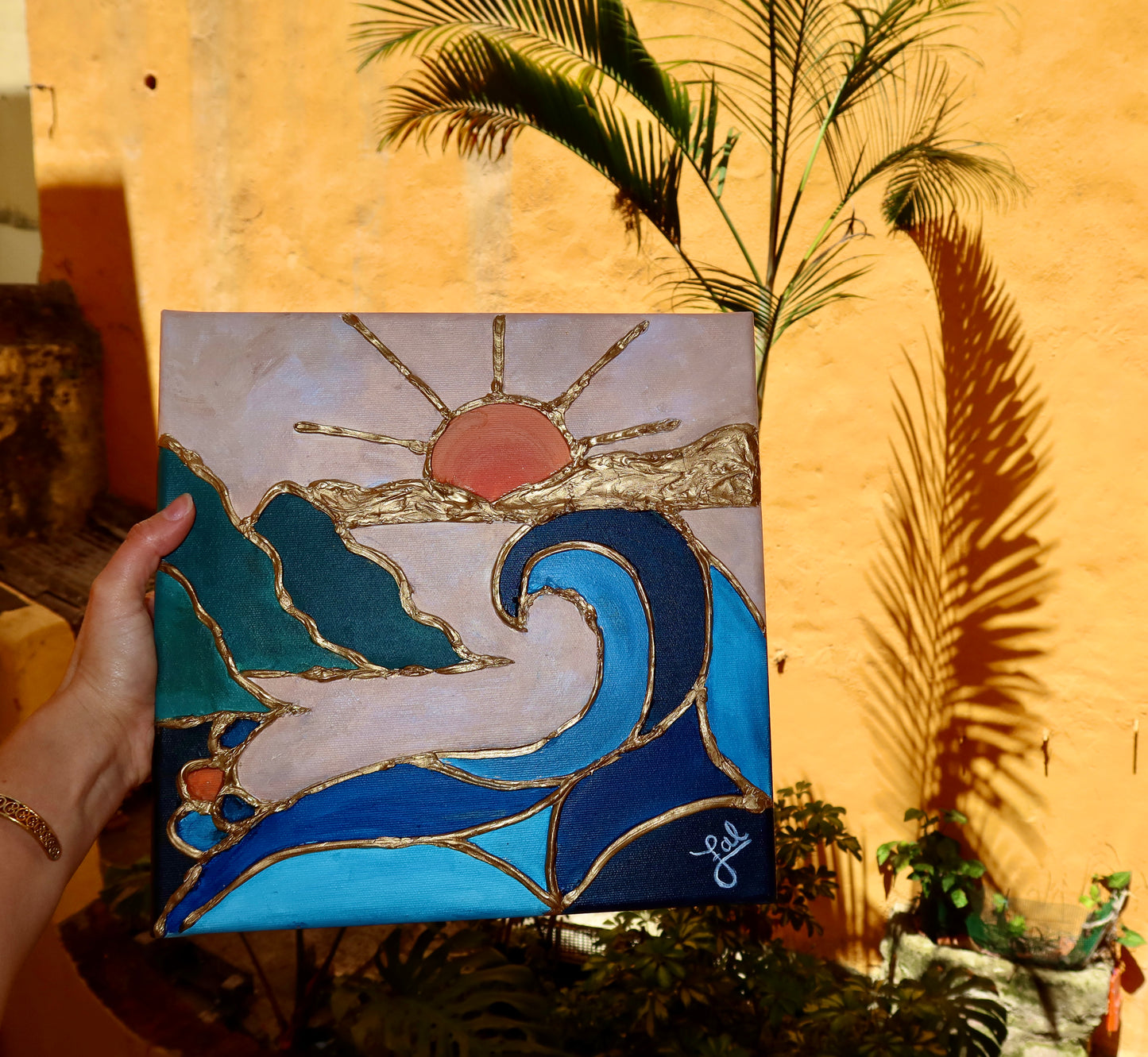 “Madeira Island” Mixed Media On Canvas 12x12in