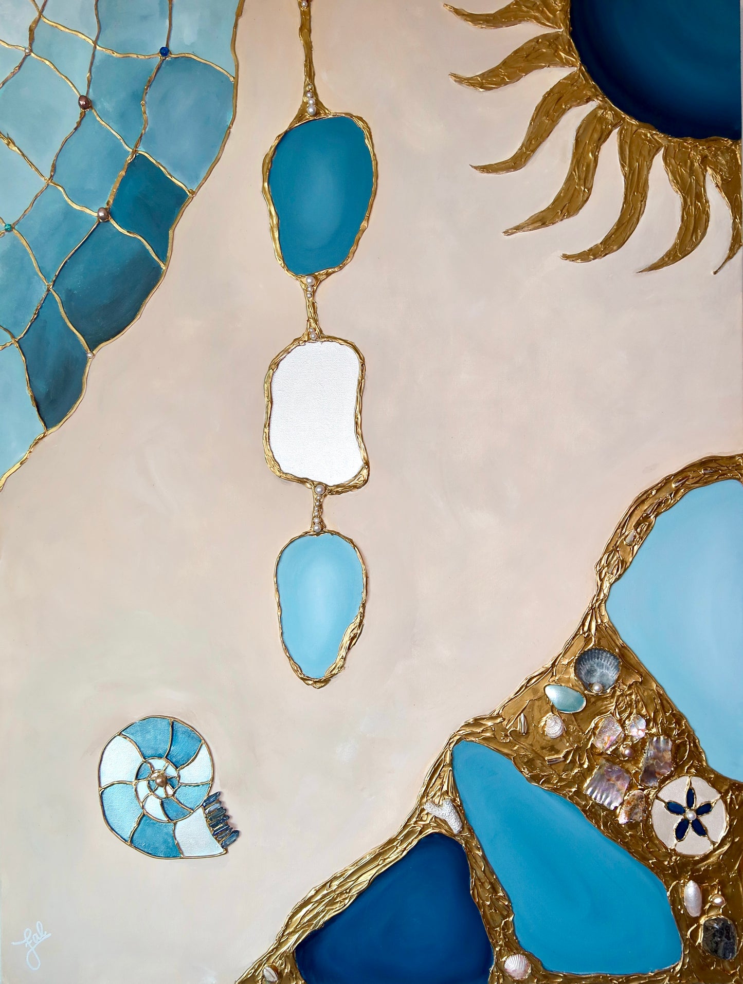 “Infinite Blue” Mixed Media On Canvas 36x48in