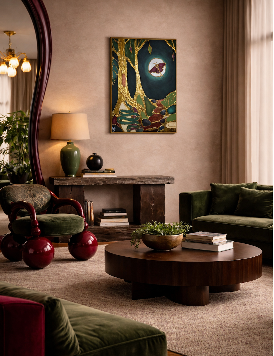 “Enchanted Path” On Mixed Media On Canvas 24x30in